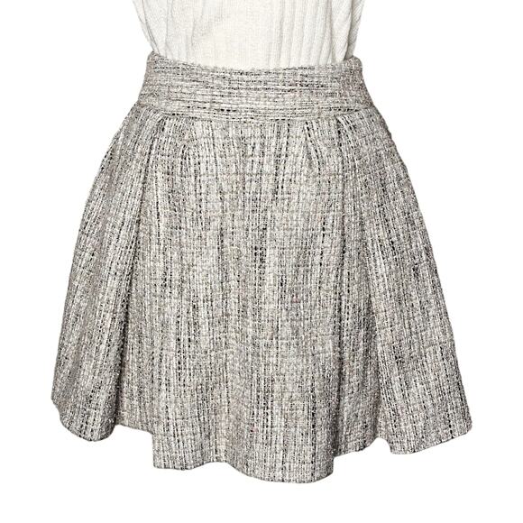 Marissa Webb Tweed Mini Pleated A-Line Skirt in Grey Size 4 - Picture 1 of 12
